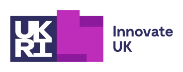 The logo for UK Research and Innovation (UKRI) Innovate UK, featuring the acronym "UKRI" in a blocky font next to the words "Innovate UK."