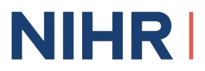 The logo for the National Institute for Health and Care Research (NIHR), featuring the acronym in bold, black letters
