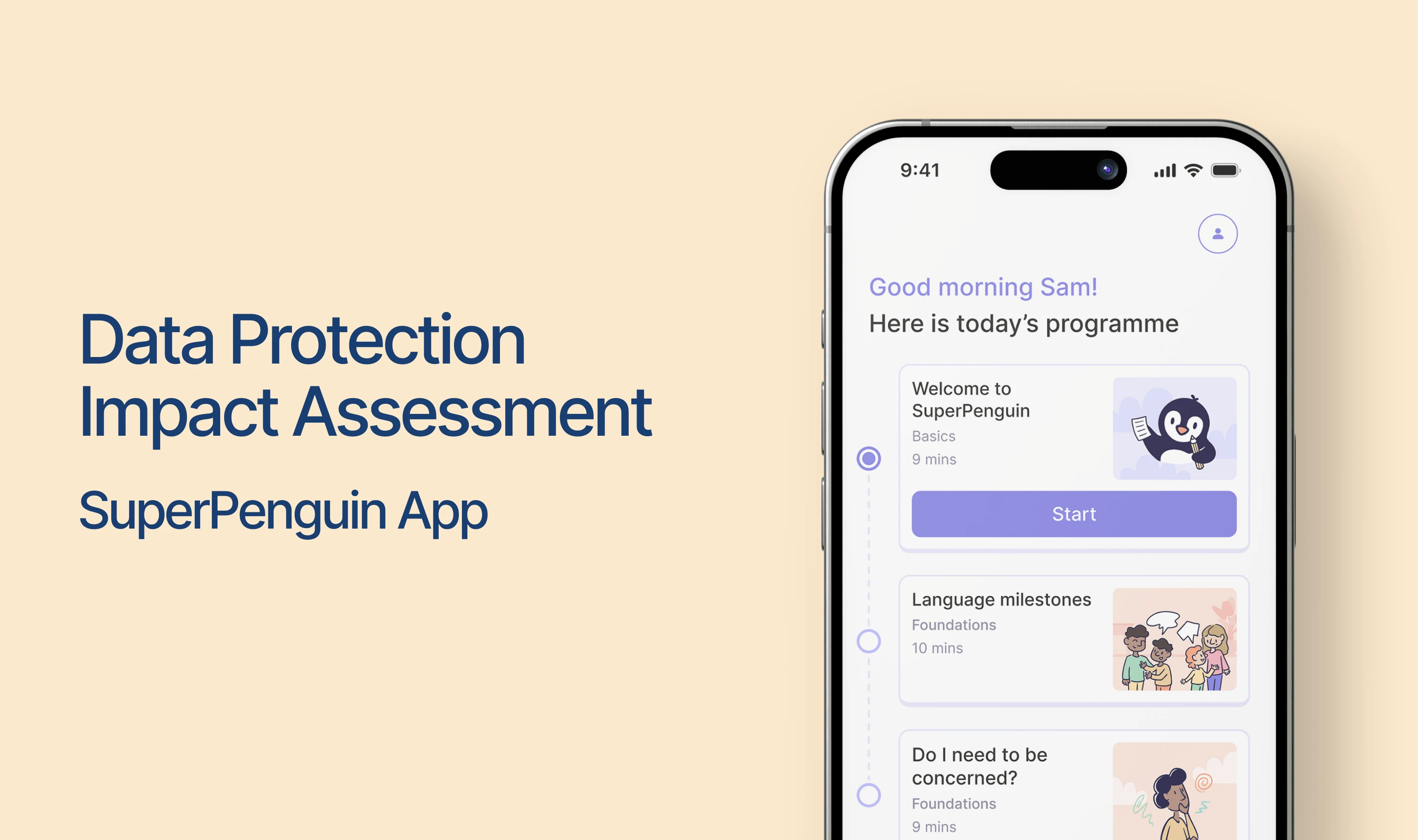 SuperPenguin family app data protection artwork