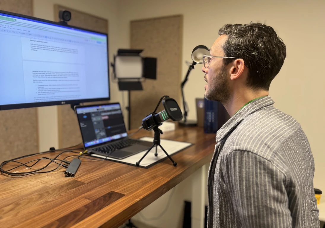 Recording spoken guidance for SuperPenguin topics