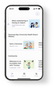 Illustrated topic cards in the SuperPenguin app
