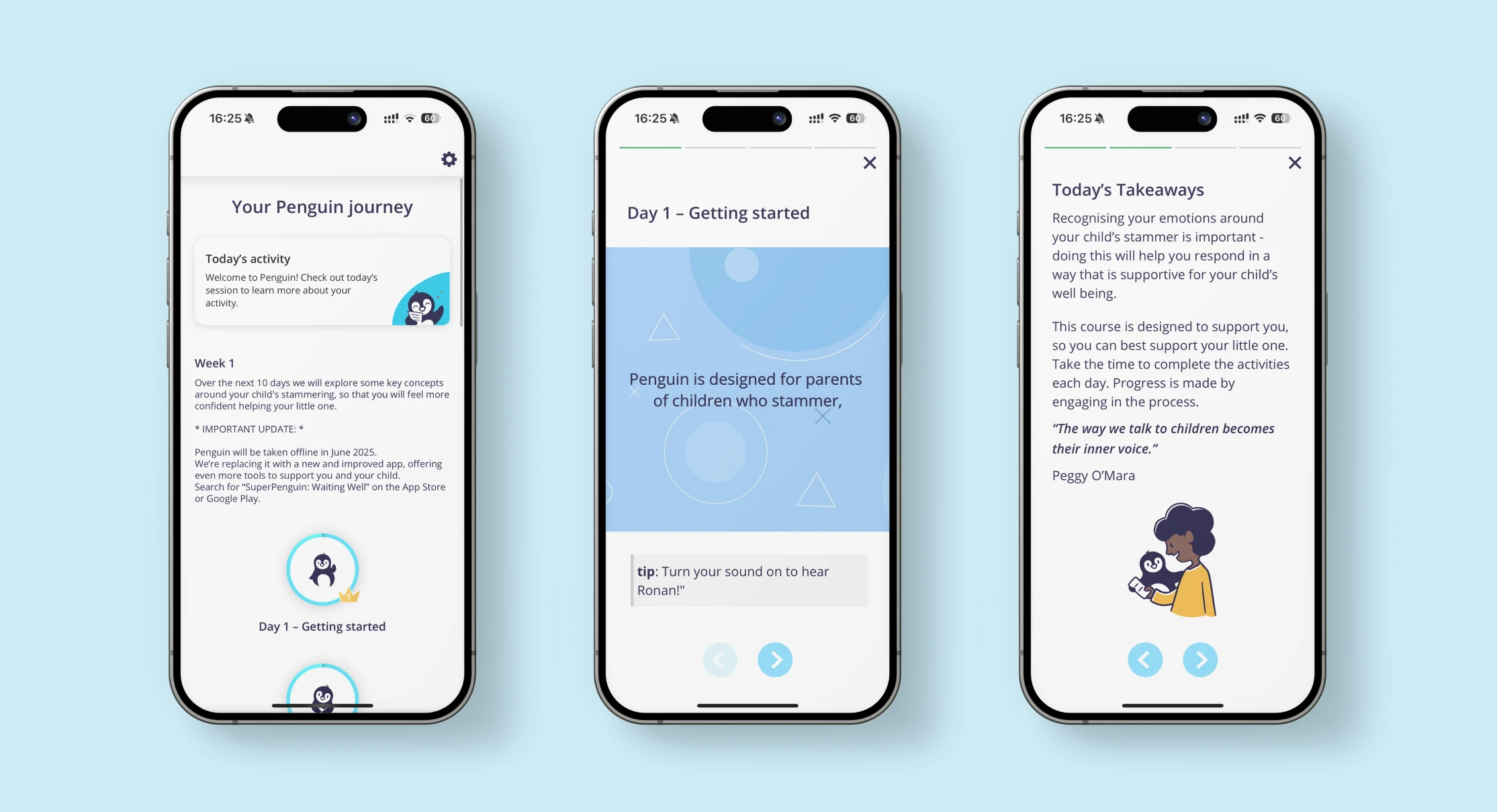 Penguin app screens