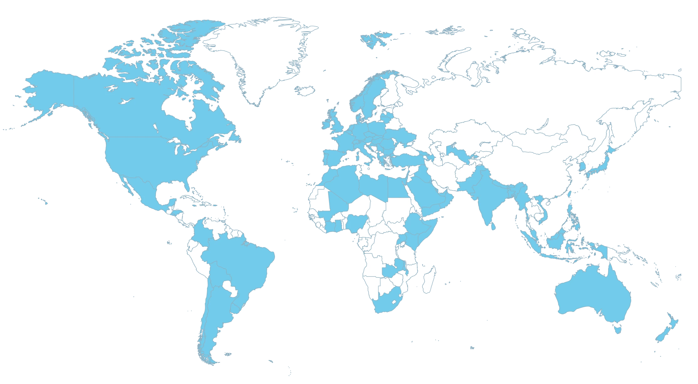 Countries in which Penguin was used